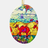 kamelen, cadeautjes en drie bruisende Mannen Keramisch Ornament (Achterkant)