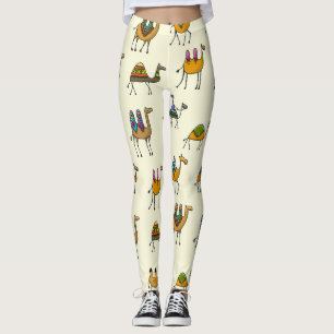 Kamelen Caravan Decoratief Naadloos Patroon Leggings