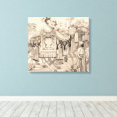 Kamelen lopen gekleed in kostuum canvas afdruk (Insitu (Houten vloer))