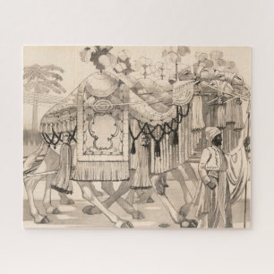 Kamelen lopen gekleed in kostuum legpuzzel