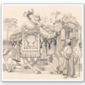 Kamelen lopen gekleed in kostuum sticker (Voorkant)