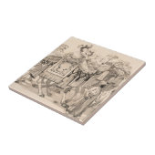 Kamelen lopen gekleed in kostuum tegeltje (Zijkant)