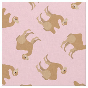 Kamelen Print stof roze