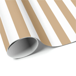 Kamelenbruin/witte streep cadeaupapier
