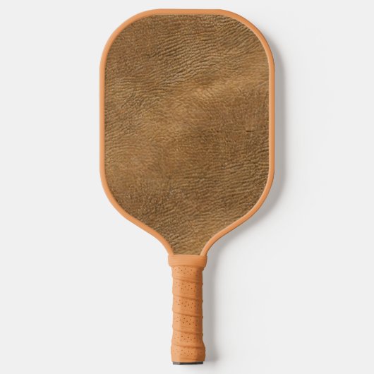 Kamelenkleurige lederen achtergrond pickleball paddle (Voorkant)