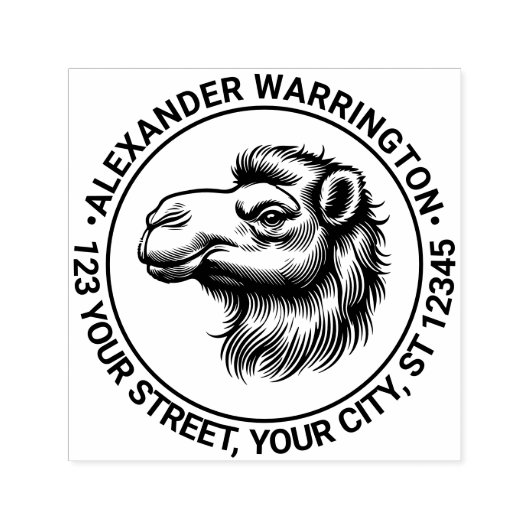 Kamelenkop Tekennaam Retouradres Zelfinktende Stempel (Design)