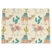 kamelenpatroon, cactus-patroon, woestijnafdruk groot cadeauzakje (Voorkant)