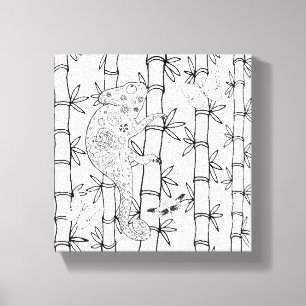 Kameleon Doodle 6 Canvas Afdruk