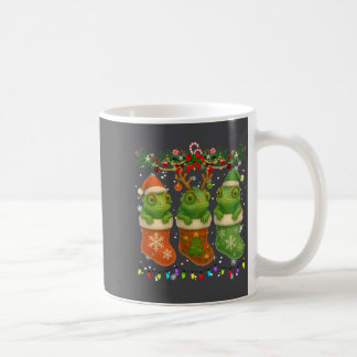 Kameleon in Kerstsokken Lichtjes Kameleon Kerstmis Koffiemok