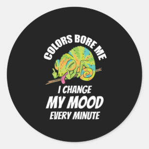 Kameleon - Kleuren zijn saai Ronde Sticker