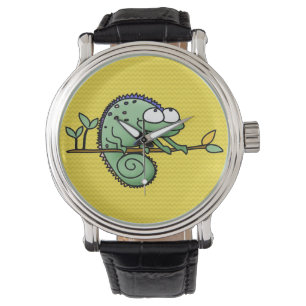 Kameleon Schattige Funny Horloge