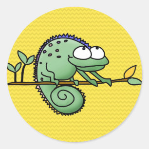 Kameleon Schattige Funny Ronde Sticker