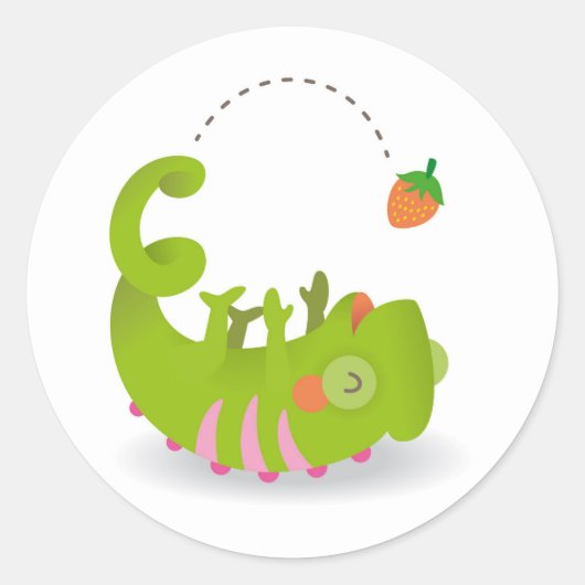 Kameleon verjaardag ronde sticker (Voorkant)