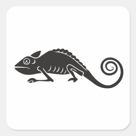 kameleon vierkante sticker (Voorkant)