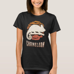 Kameleon Vintage Retro Klassiek Dier Zonsondergang T-shirt