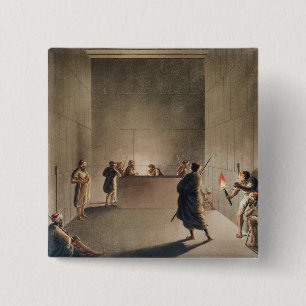 Kamer en Sarcophagus in de Grote Pyramide van Gi Vierkante Button 5,1 Cm