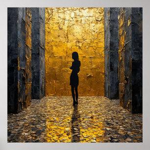Kamer met een gouden muur poster