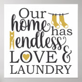 Kamer Quote, Ons huis heeft eindeloze liefde en wa Poster (Voorkant)