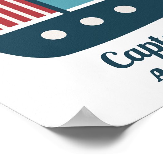 Kamer voor jongens met nautisch thema op maat poster (Hoek)