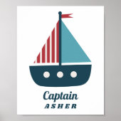 Kamer voor jongens met nautisch thema op maat poster (Voorkant)