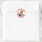 Kameraad Trump: Poetins marionettenillustratie van Ronde Sticker (Tas)