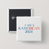 KAMERICAN SQUARE PIN VIERKANTE BUTTON 5,1 CM (Voorkant /achterkant)