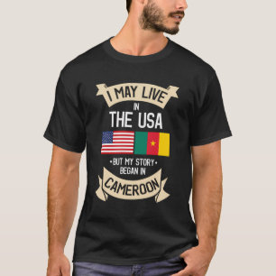 Kameroen Amerikaanse vlag VS Kameroen Roots Gifts T-shirt