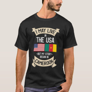 Kameroen Amerikaanse vlag VS Kameroense roots T-shirt