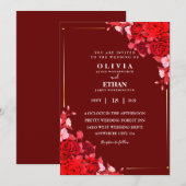 Kameroen bloemen en bladeren Elegante trouwkaart Kaart (Voorkant / Achterkant)