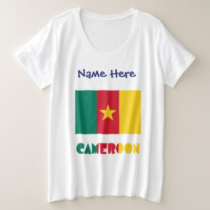 Kameroen en gepersonaliseerde Kameroense vlag Grote Maat T-shirt