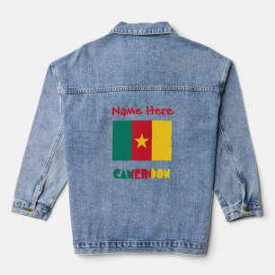 Kameroen en Kameroense Vlag Rood Personalisatie Denim Jacket