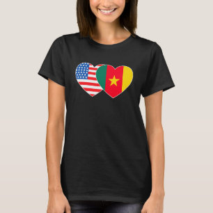Kameroen en VS vlag tweedeling hart Kameroen A T-shirt