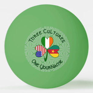 Kameroen Ierland VS Klavertje Vier Vlag Persoonlij Pingpongballen