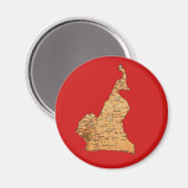 Kameroen Kaart Magnet Magneet (Voorkant / Achterkant)