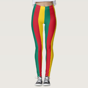 Kameroen Nationale vlag Kleuren Verticale strippen Leggings