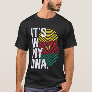 Kameroen Roots Vlag Vingerafdruk Grafisch Patriott T-shirt