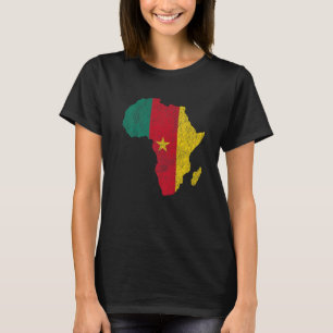 Kameroen vlag Afrika Continent Silhouette Gift Cam T-shirt