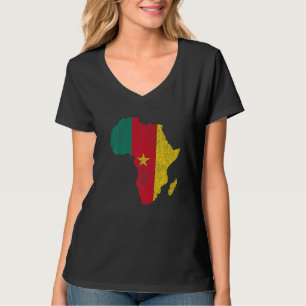 Kameroen vlag Afrika Continent Silhouette Gift Cam T-shirt