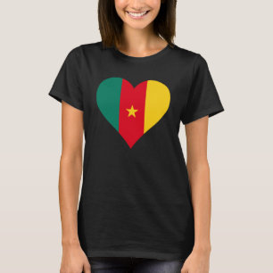 Kameroen Vlag Hart Kameroen Liefde Kameroen T-shirt