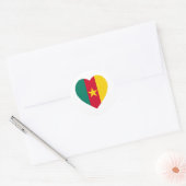 Kameroen Vlag Hart Ronde Sticker (Envelop)