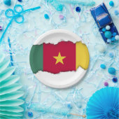 Kameroen vlag papieren bordje (Feest)