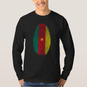 Kameroen vlag vingerafdruk in mijn DNA-Cameroo T-shirt
