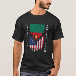 Kameroense Amerikaanse vlaggen gescheurd Kameroen T-shirt