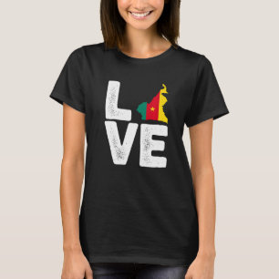 Kameroense trots Kamoeroen Vlag Landkaart Zwart Zi T-shirt