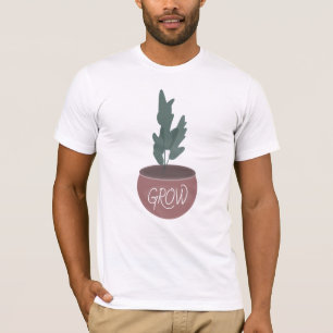 Kamerplant Mannelijk Mannen Botanische Kunst T-shirt