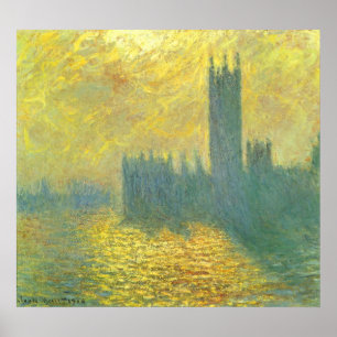 Kamers van het Parlement, Stormy Sky van Claude Mo Poster