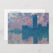 Kamers van het Parlement, zonsondergang van Claude Briefkaart (Voorkant / Achterkant)