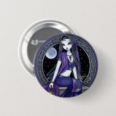 "Kami" Paarse Moon Sari Fairy Button (Voorkant /achterkant)