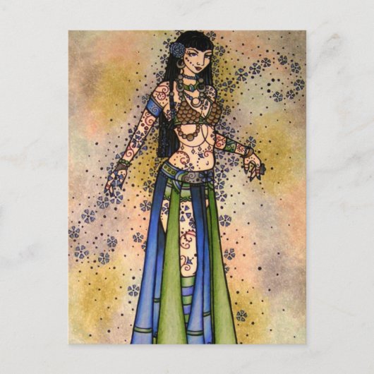 Kami Tribal Belly Dancer Briefkaart (Voorkant)