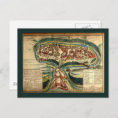 Kamianets Podilskyi Map 1691 Briefkaart (Voorkant / Achterkant)